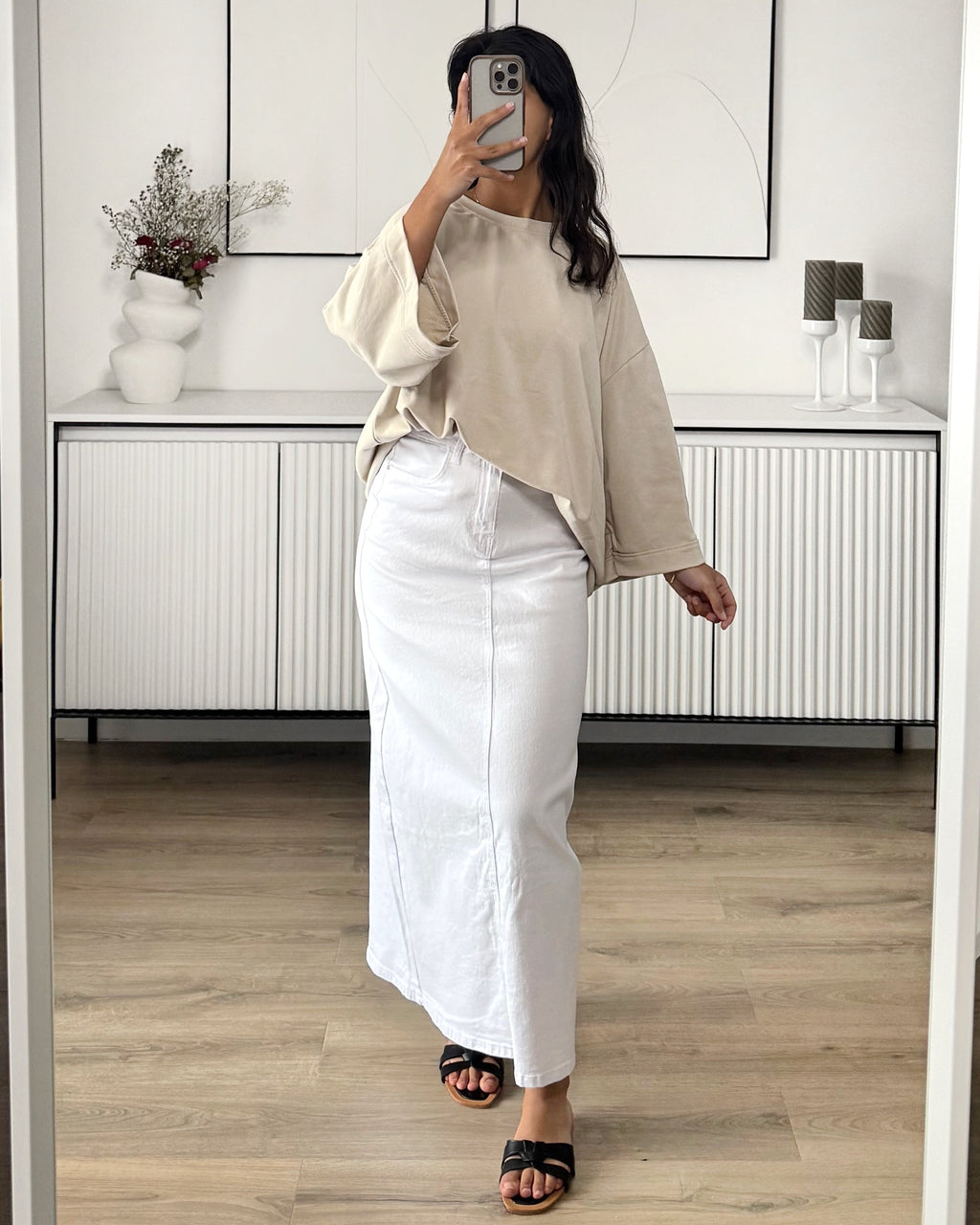 Jupe En Jean Blanche CAMBIO Taille 40 - État Impeccable, Idéale Pour Un Look Décontracté