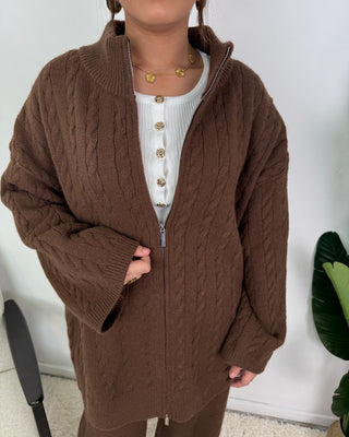 Ensemble gilet torsadé