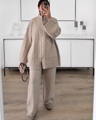 Ensemble gilet torsadé