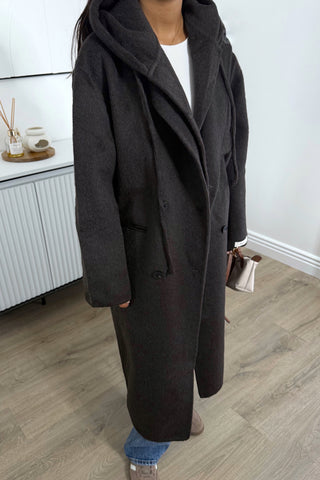 Manteau en laine marron