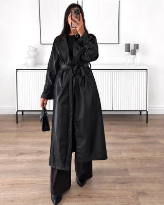 Trench long similicuir