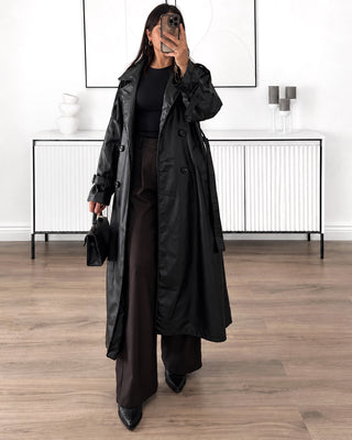 Trench long similicuir