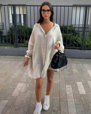 Chemise oversize gaze de coton – dressbymeryem - Main Image