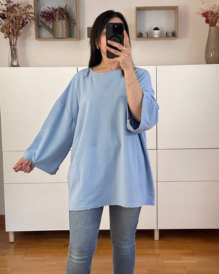 Tshirt oversize en coton bleu ciel