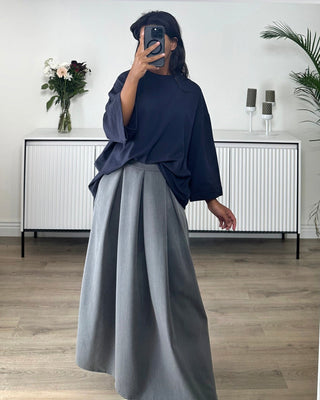 Tshirt oversize en coton bleu marine