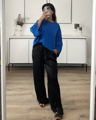 Tshirt oversize en coton bleu roi