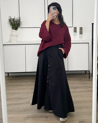 Tshirt oversize en coton bordeaux
