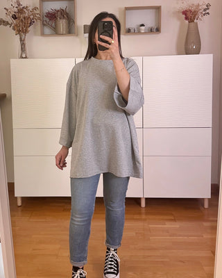 Tshirt oversize en coton gris