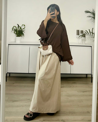 Tshirt oversize en coton marron