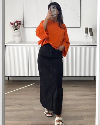 Tshirt oversize en coton orange