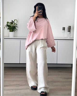 Tshirt oversize en coton rose