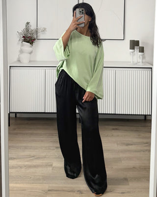 Tshirt oversize en coton vert d eau